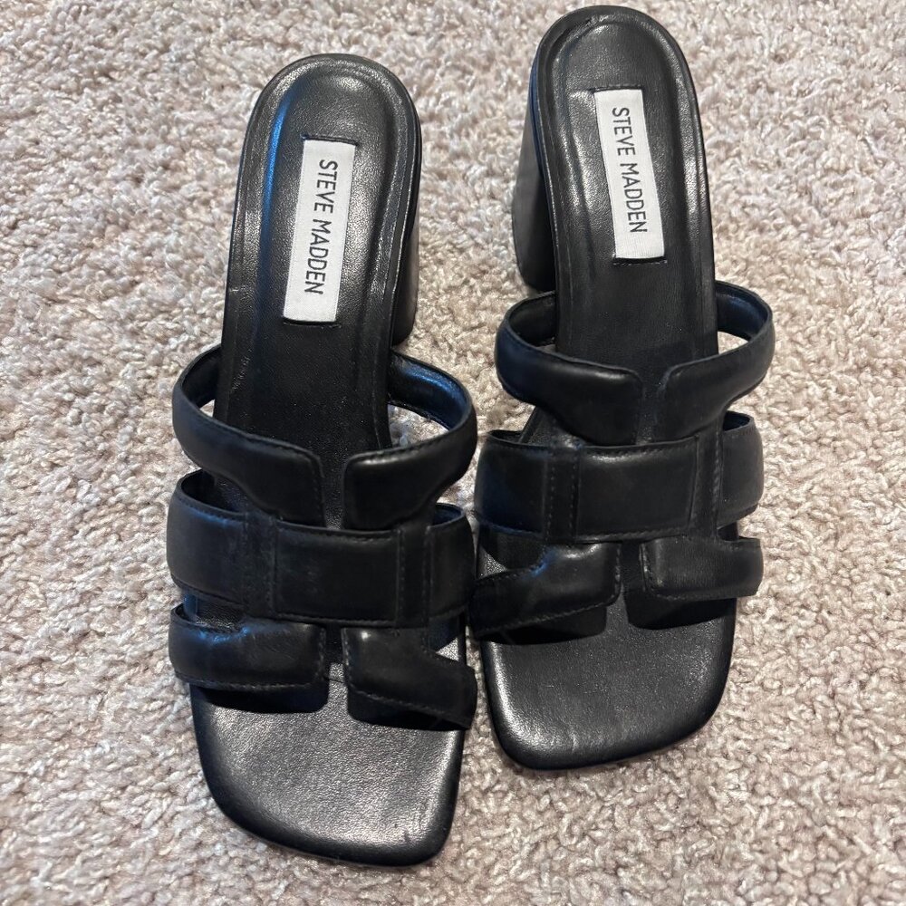 Steve Madden Black Leather Shoes Size 7.5M
